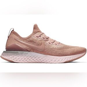 Nike Epic React Flyknit Women’s Running Rose Gold Pink Mesh Shoes Size 10 Wide